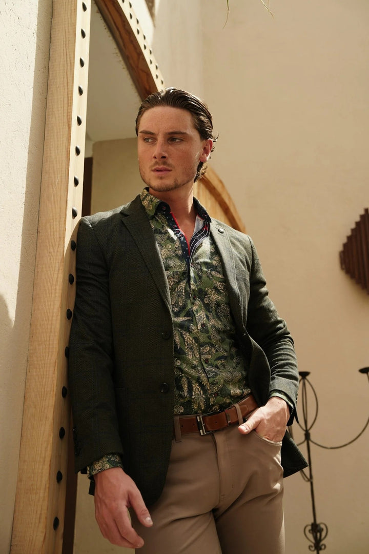 Au Noir Stretch Shirt | Vesper Olive