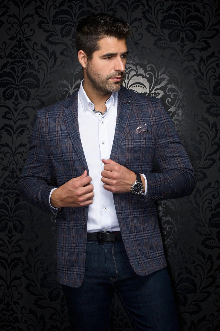 Blazer Century Plaid Navy  [Size 42/L]