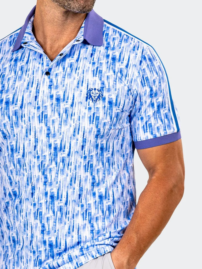 Maceoo Stretch Short-Sleeve Polos | Golf Polo Marthyr0008 Blue