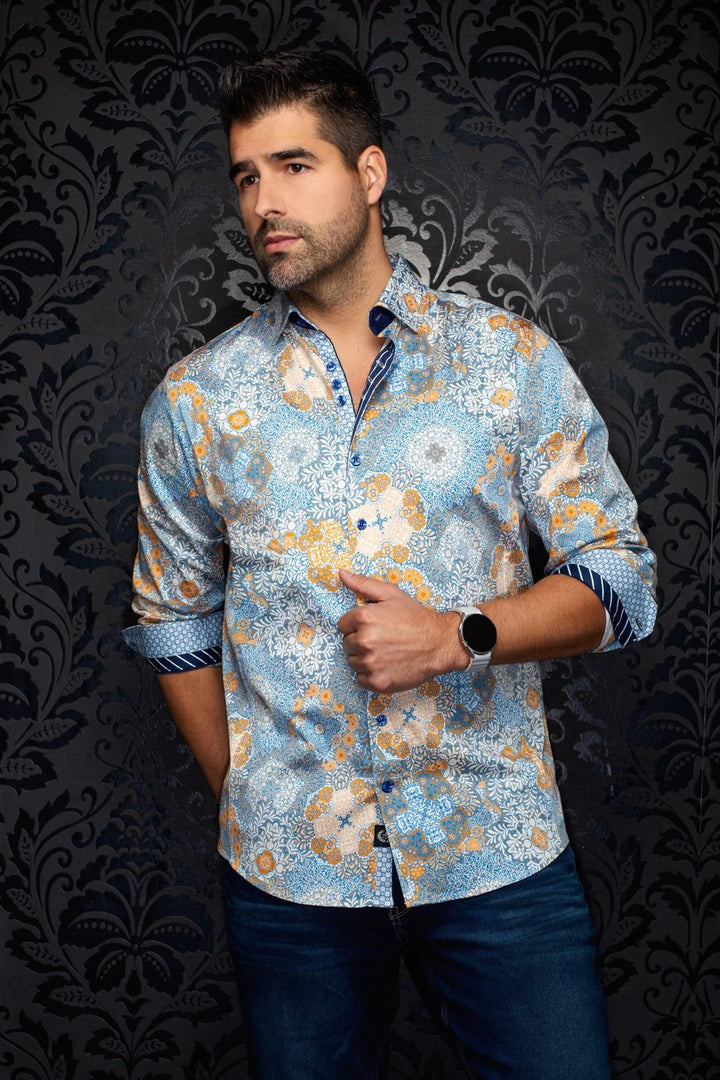 Au Noir Stretch Shirt | Ashar Cobalt