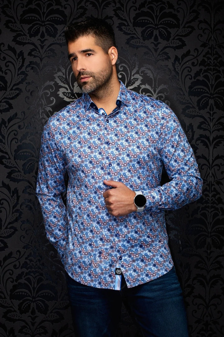Au Noir Stretch Shirt | Cloudspin Blue Multi