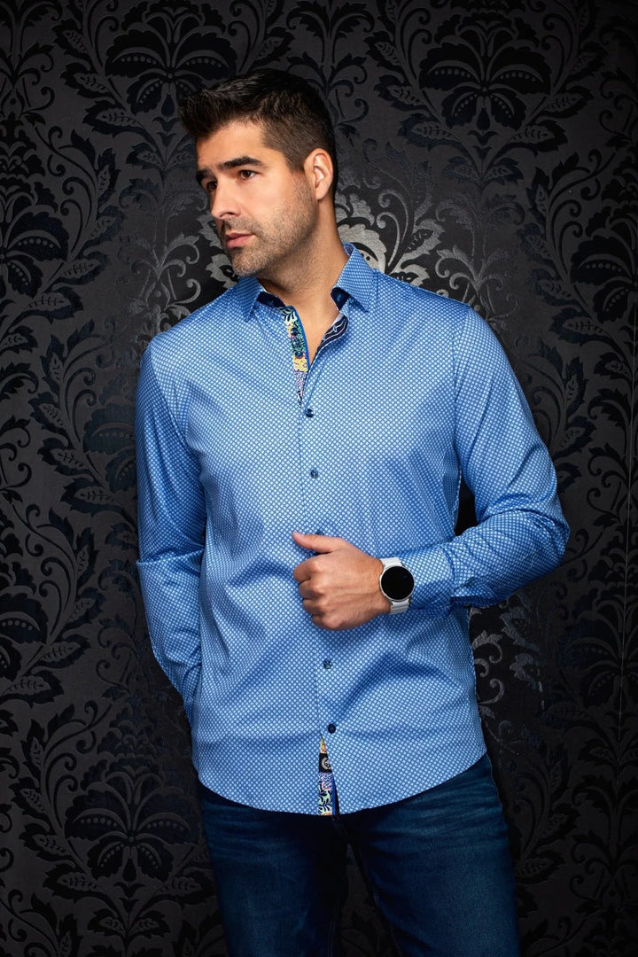 Au Noir Stretch Shirt | Elvaris Light Blue