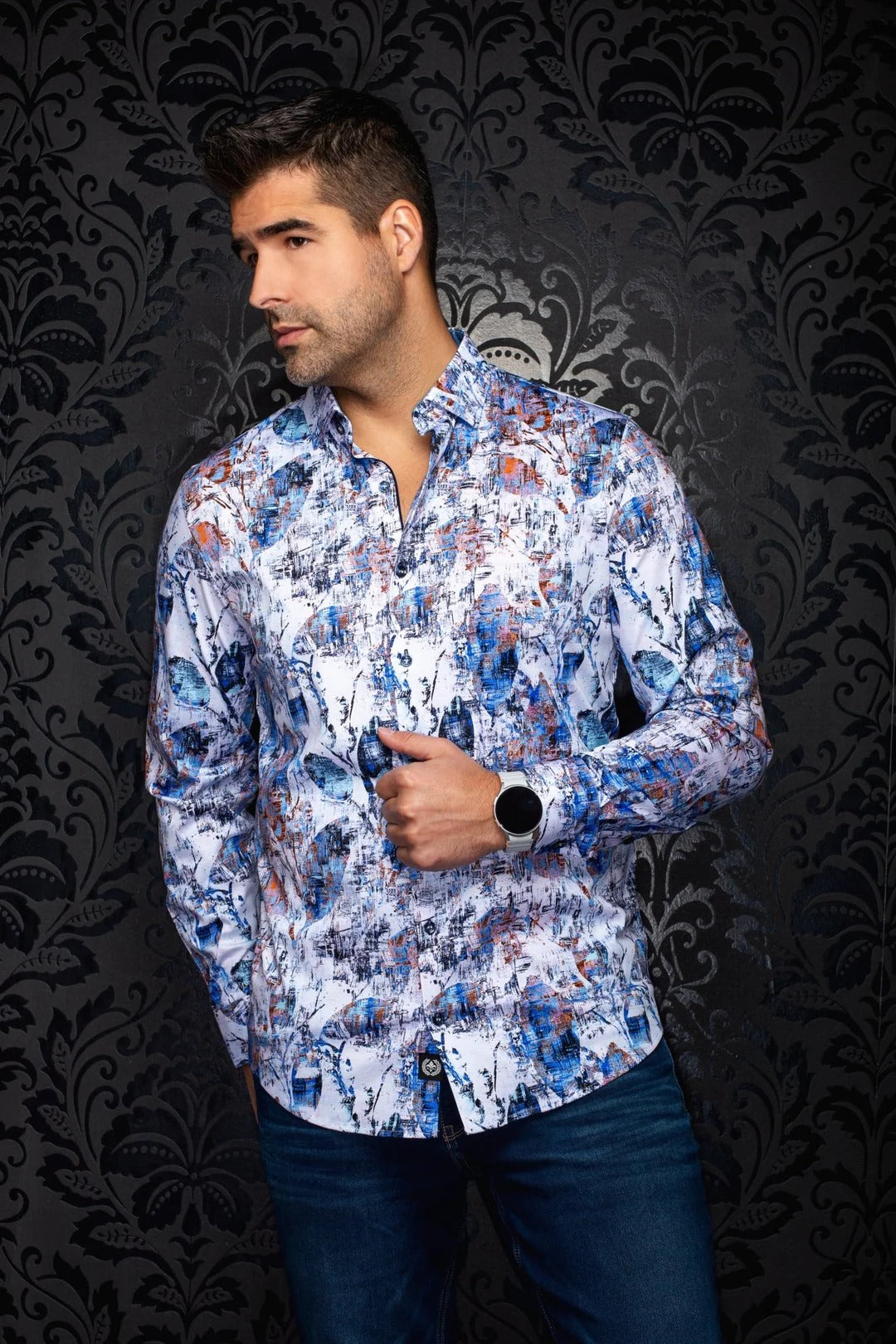 Au Noir Stretch Shirt | Ray White Multi