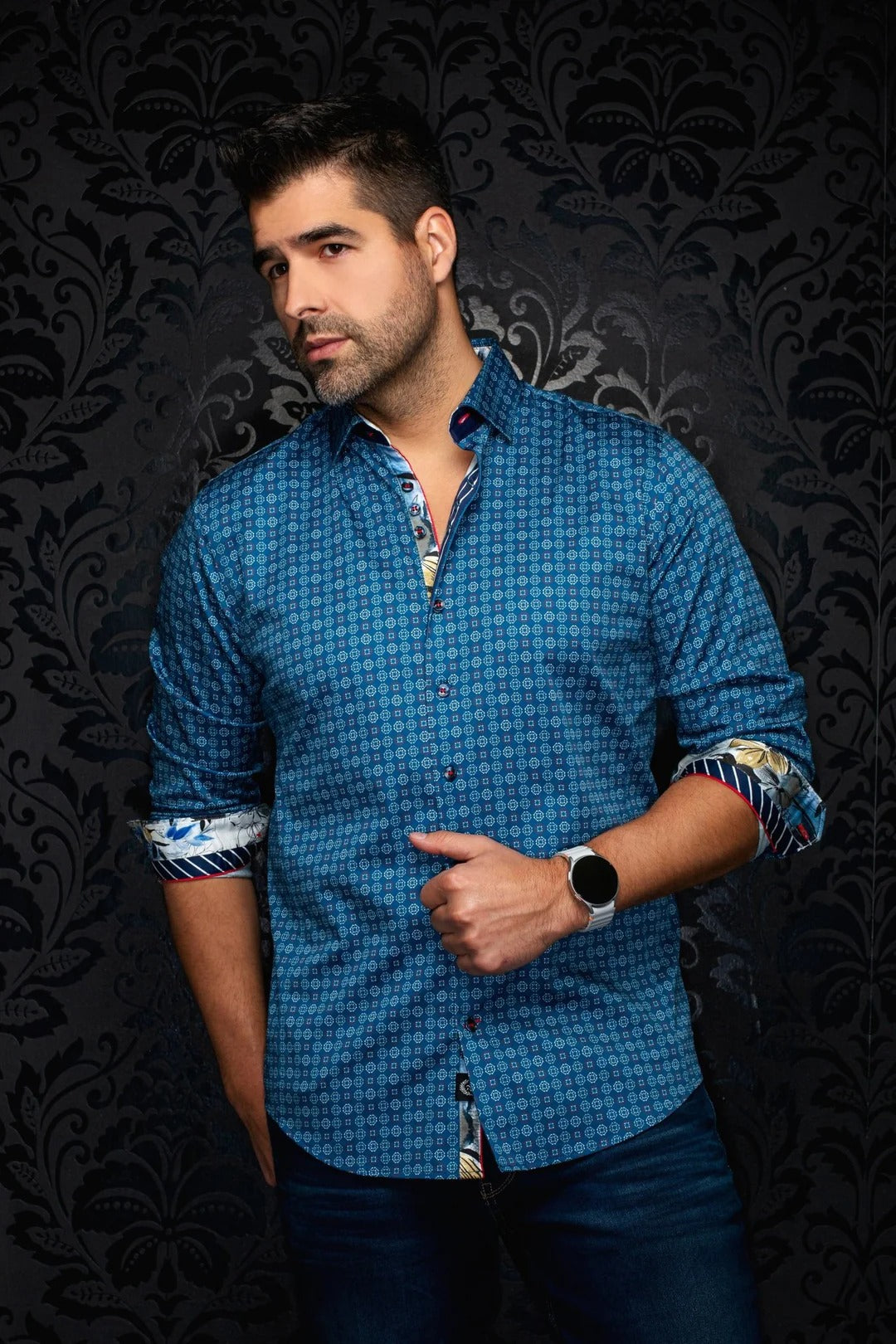 Au Noir Stretch Shirt | Skydale Deep Blue