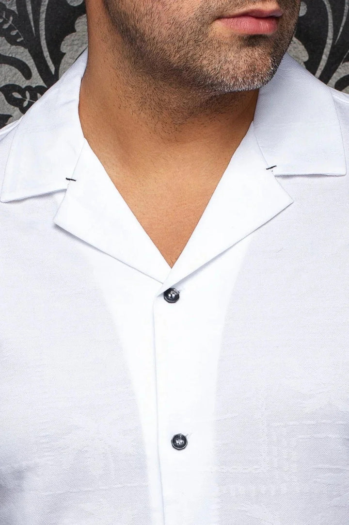 Short Sleeve Shirt Flat Collar |  Maho White [Size 2XL/6]