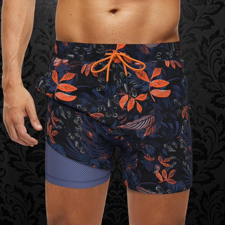 Au Noir Stretch Swimwear | Bernier Navy Orange