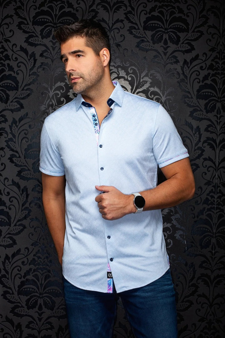 Au Noir Stretch Short Sleeve Shirt | Atacama Blue