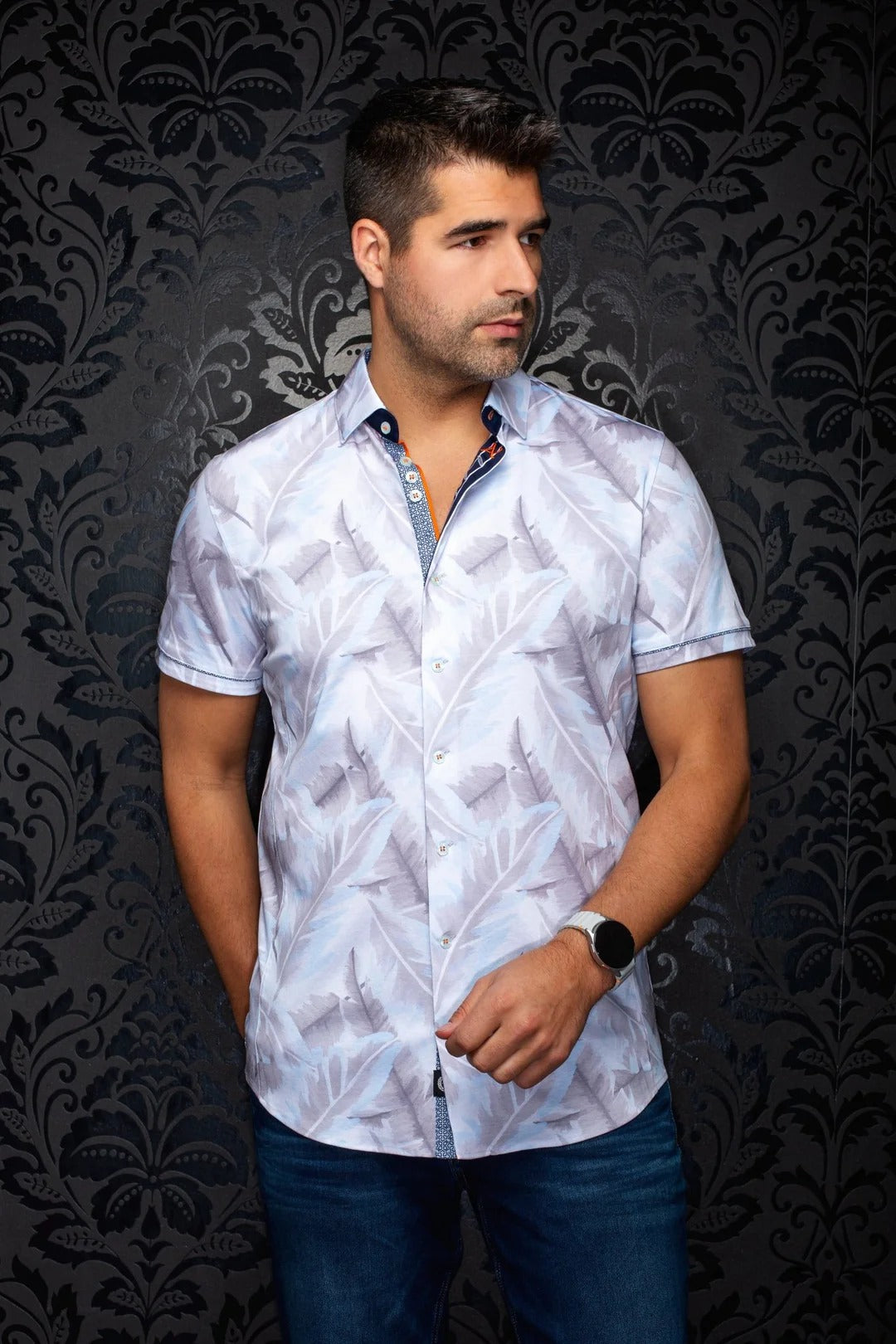 Au Noir Stretch Short Sleeve Shirt | Silverclif Gray