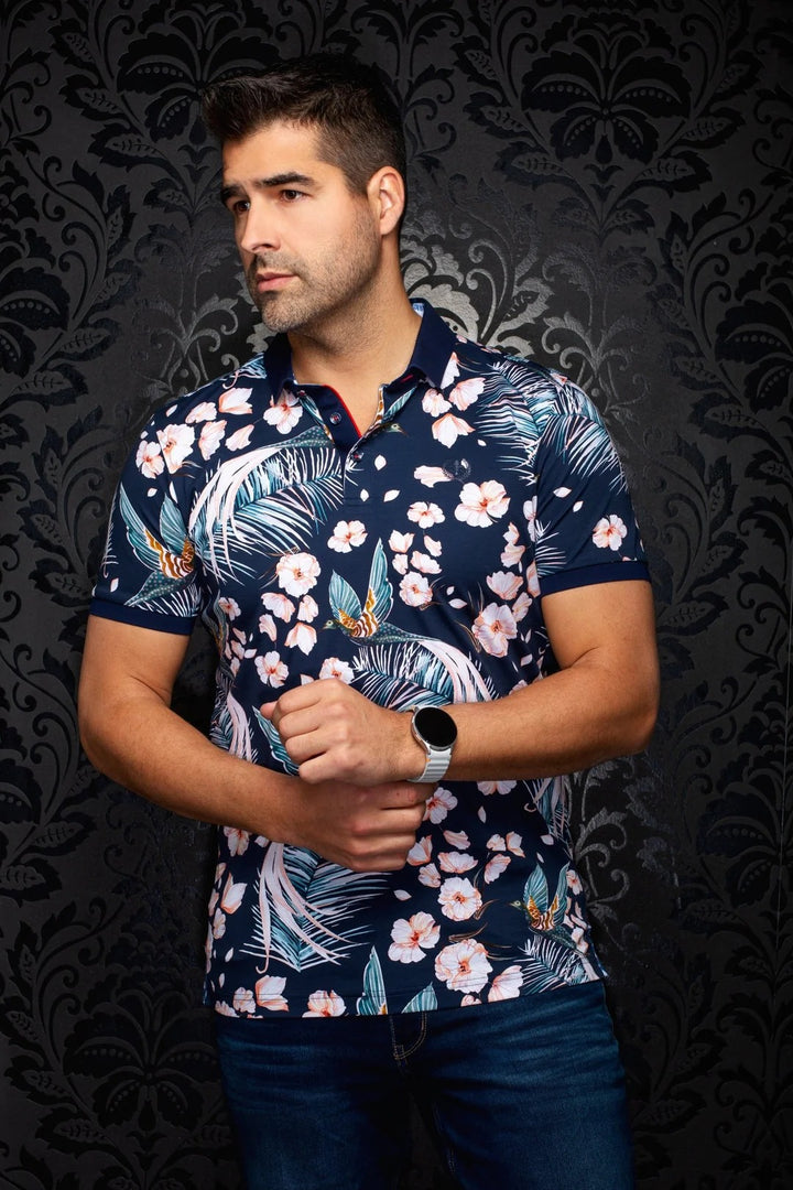 Au Noir Stretch Short-Sleeve Polo | Campinas Navy