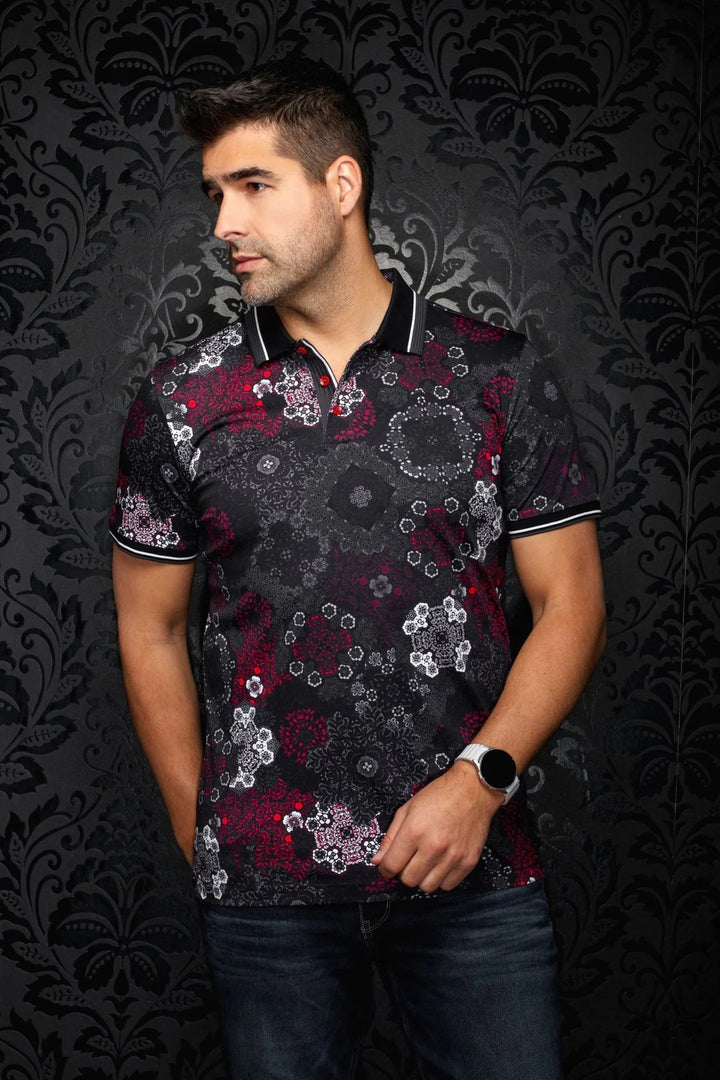 Au Noir Stretch Short-Sleeve Polo | Casablanca Black