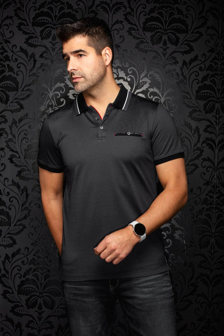 Au Noir Stretch Short-Sleeve Polo | Mojave Black