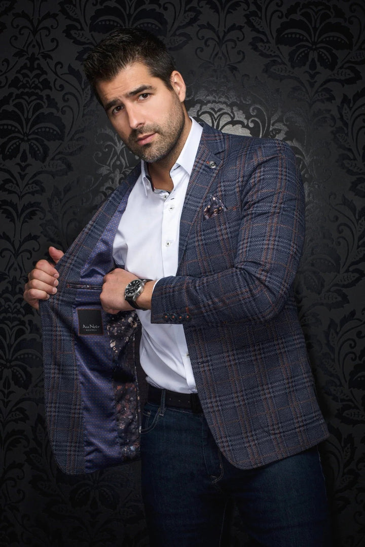 Blazer Century Plaid Navy  [Size 42/L]