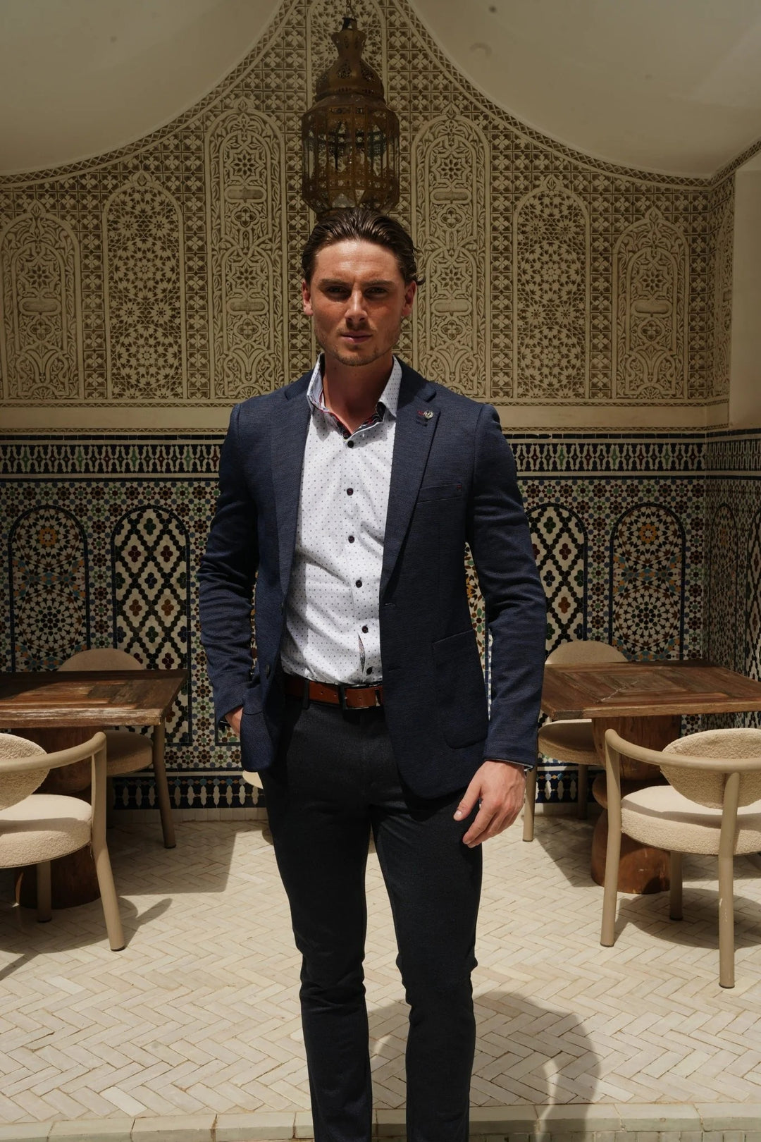 Au Noir Stretch Blazer | Delon Navy