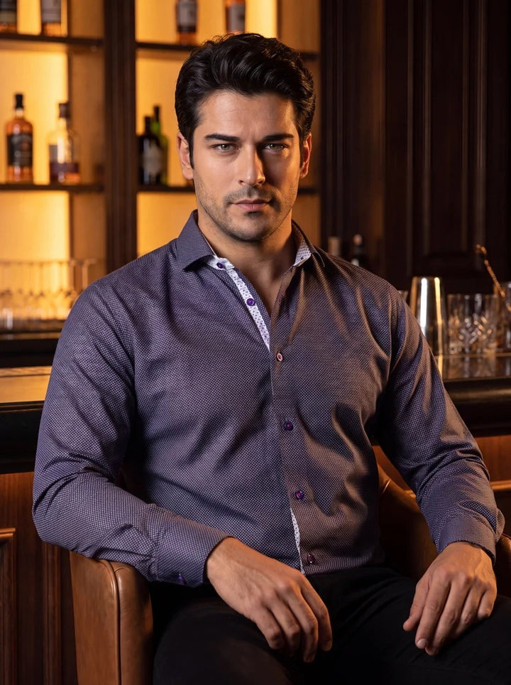 Einstein Dress Shirt LS Stretch Unknown3256 Blue [Size M/3]