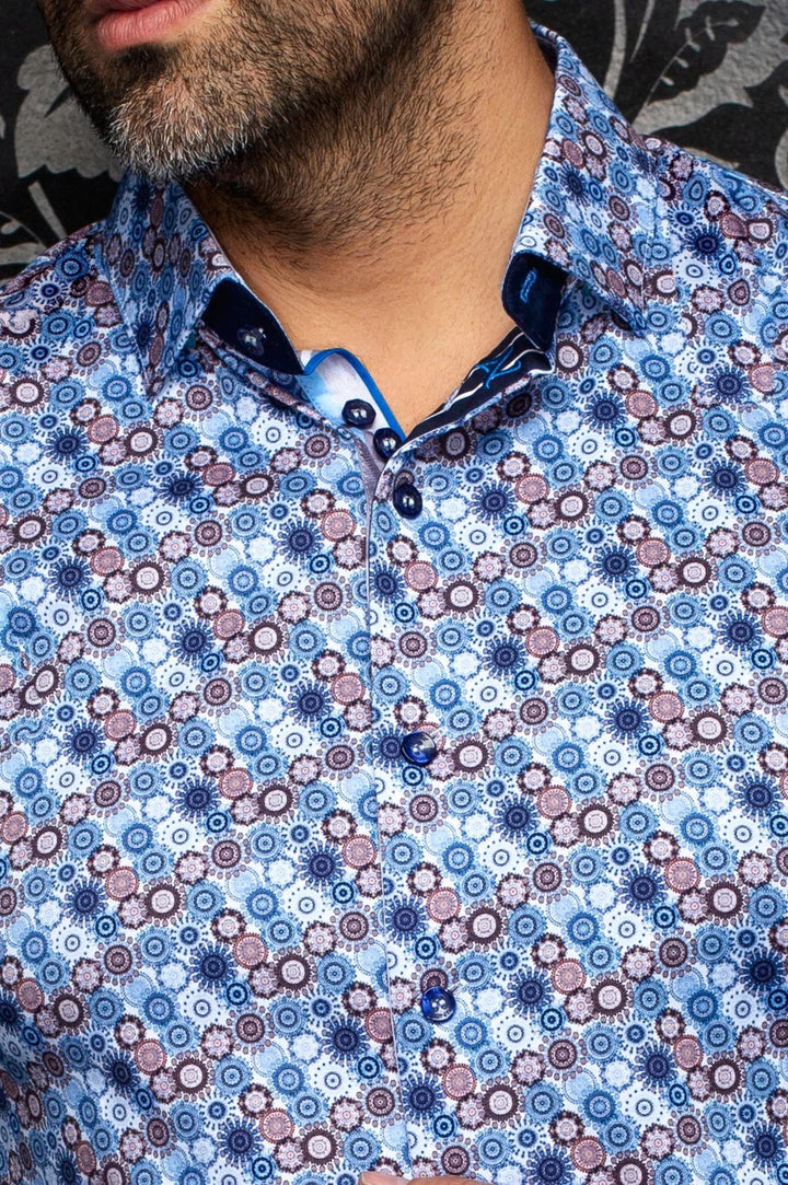 Au Noir Stretch Shirt | Cloudspin Blue Multi