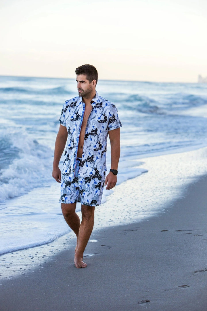 Au Noir Stretch Swimwear | Depatie White Blue