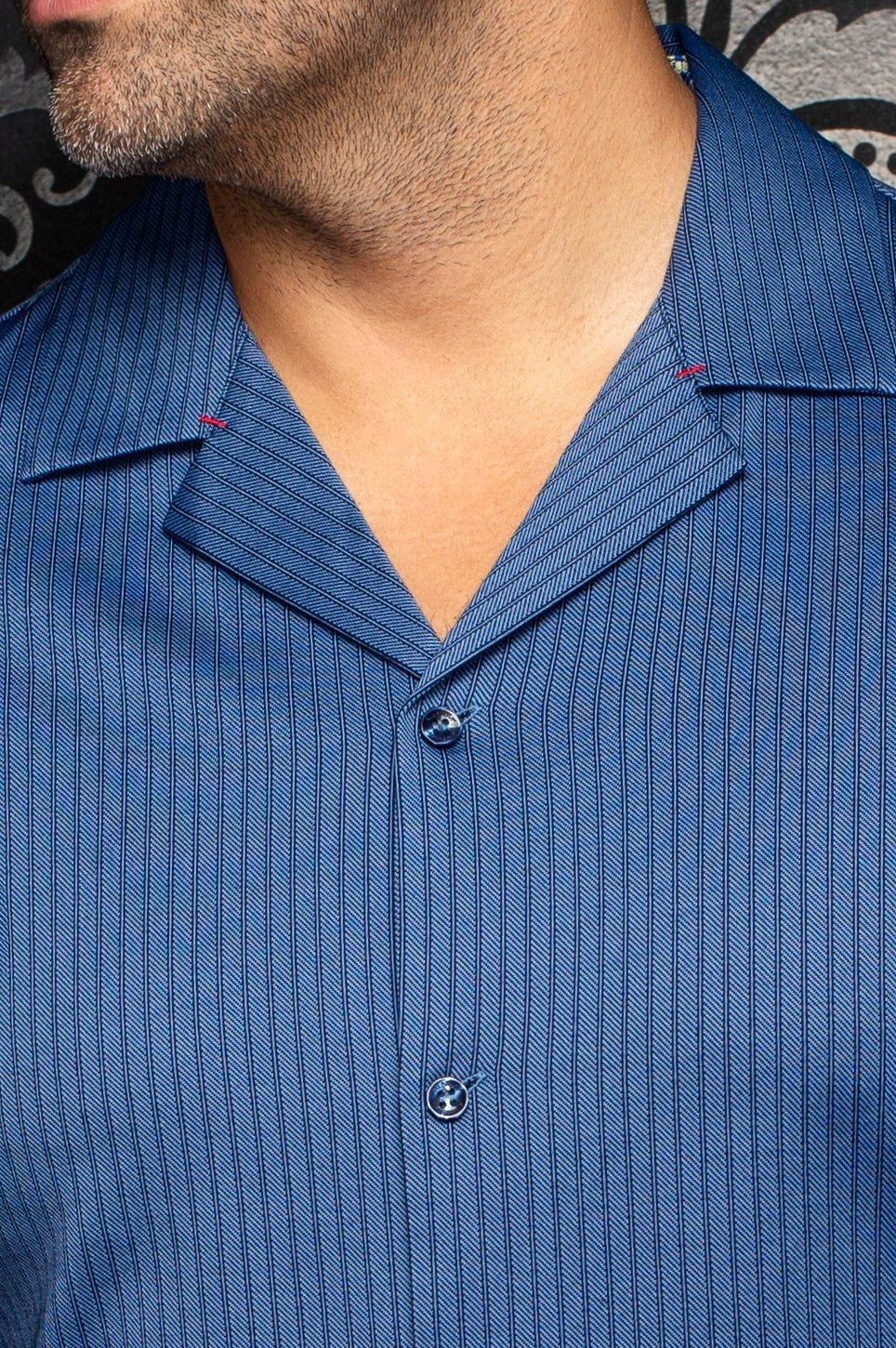 Au Noir Stretch Short Sleeve Shirt Flat Collar | Dryscape Navy