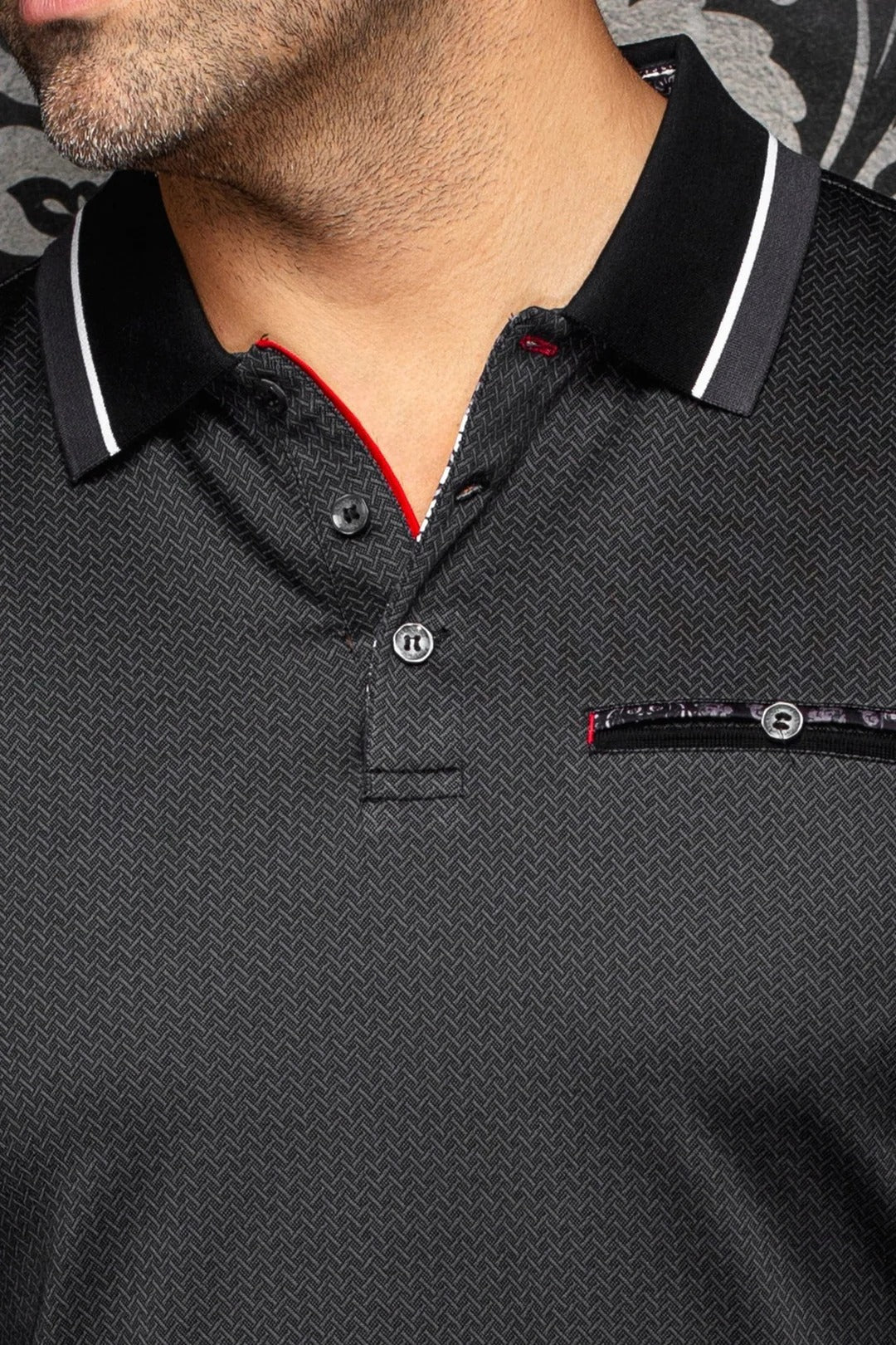 Au Noir Stretch Short-Sleeve Polo | Mojave Black
