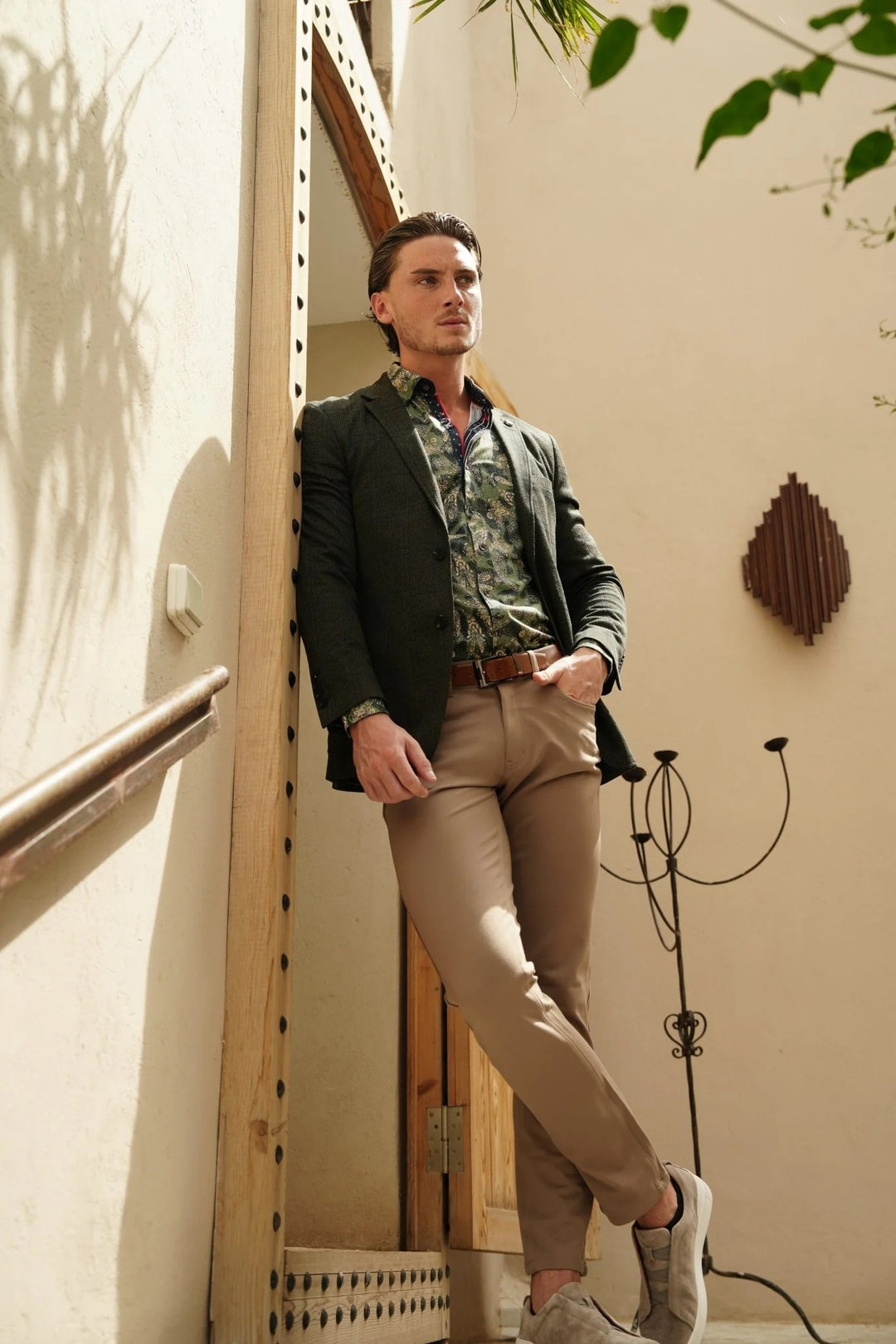 Au Noir Stretch Shirt | Vesper Olive