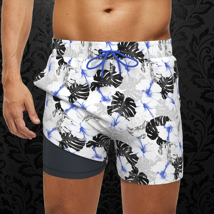 Au Noir Stretch Swimwear | Depatie White Blue