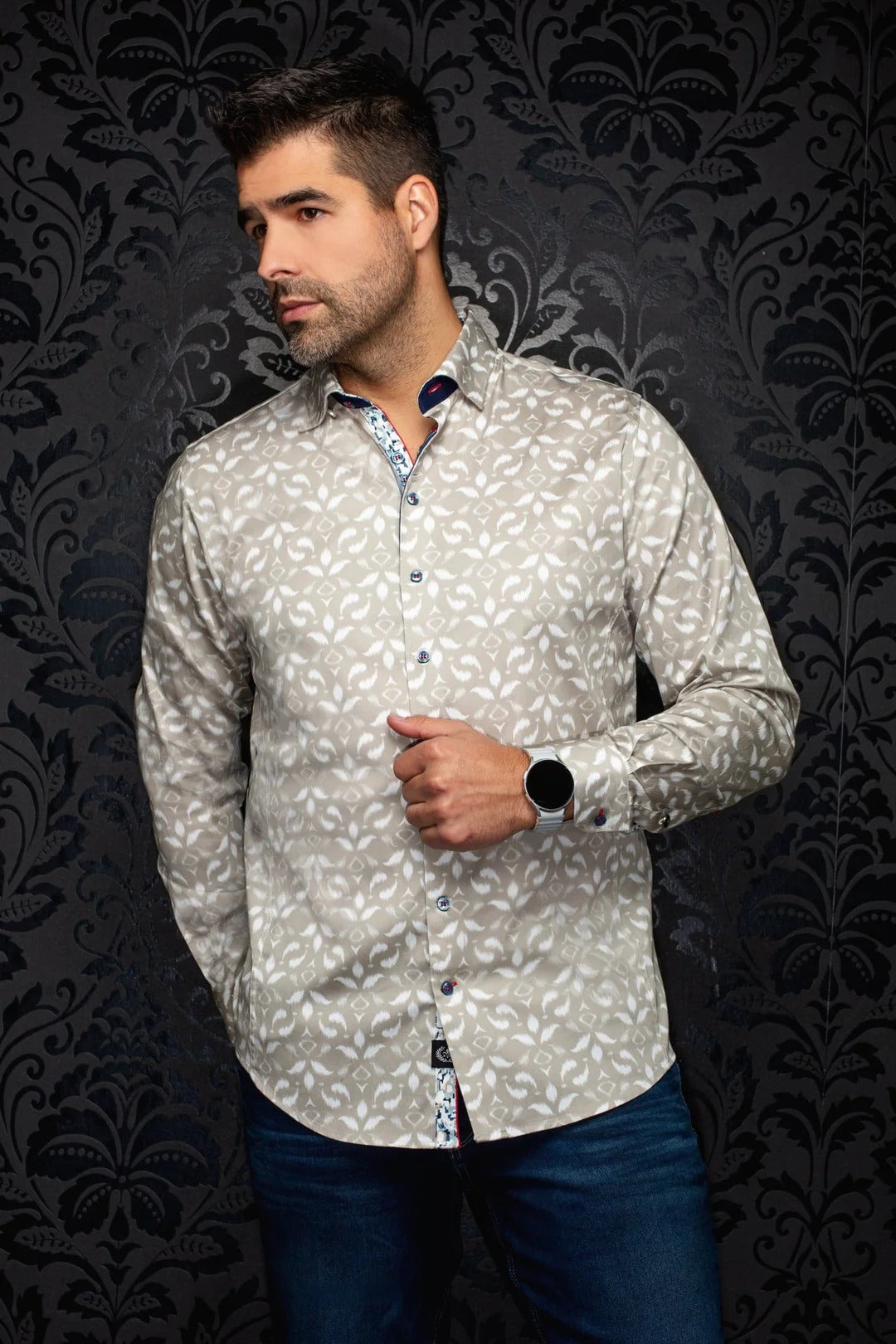 Au Noir Stretch Shirt | Pelosa Stone