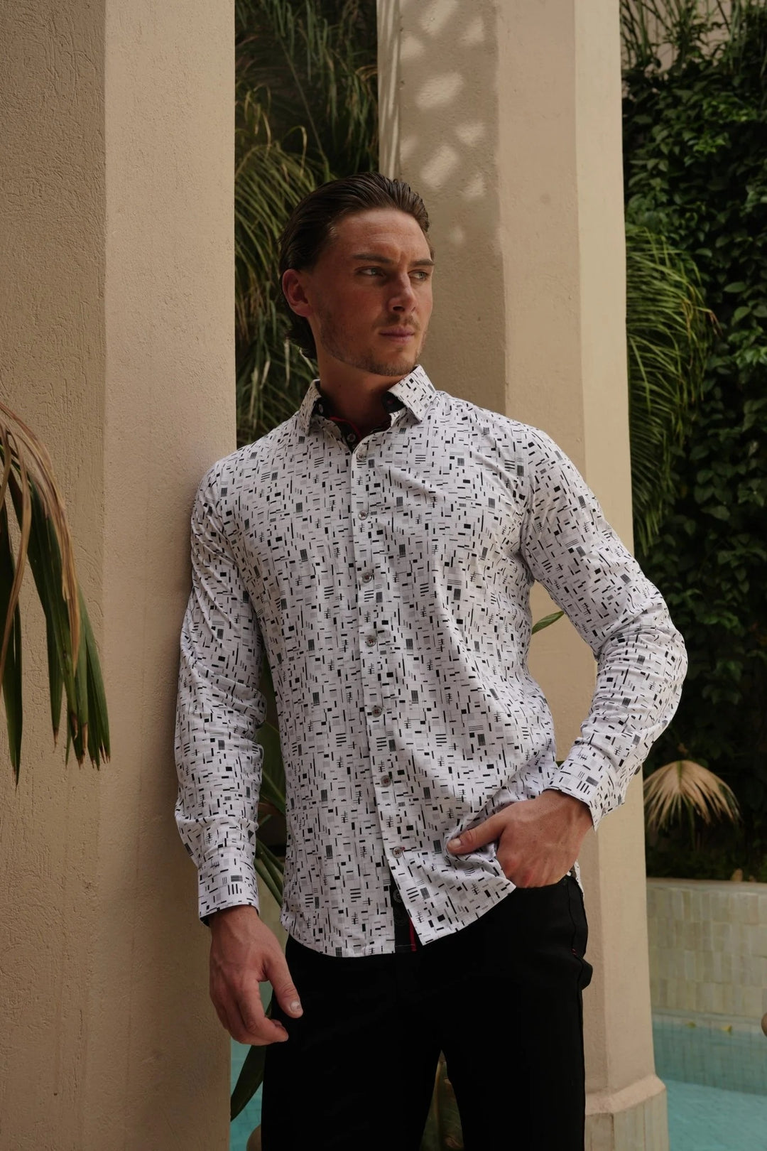 Au Noir Stretch Shirt | Stratta White
