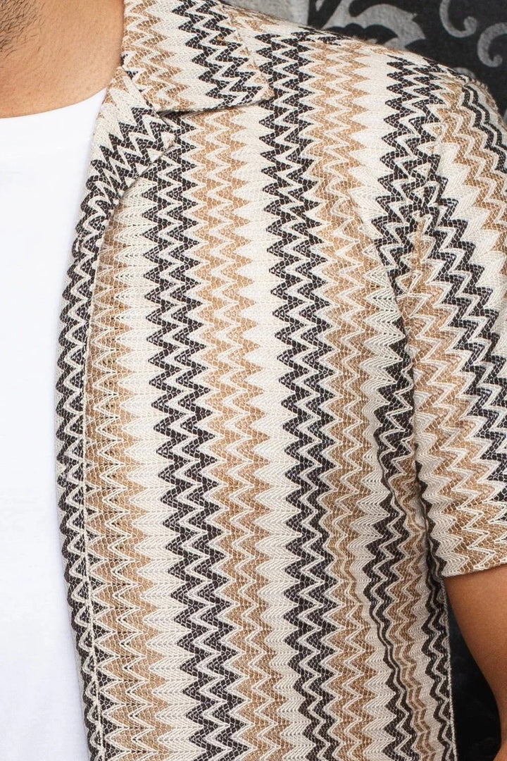 Open Collar Raj-T Beige Grey [Size XL/5]