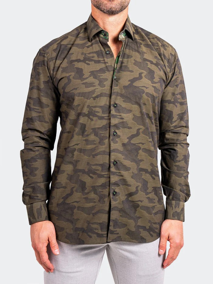 Maceoo Stretch Shirt | Fibonacci Ascension0030 Green