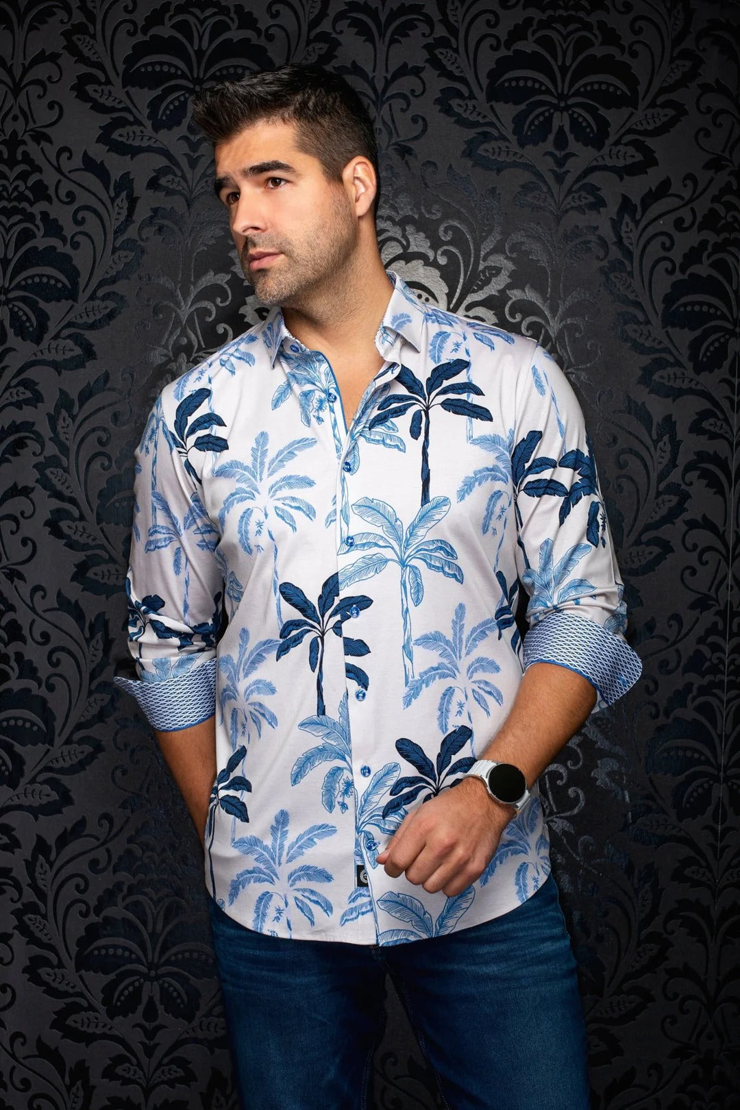 Au Noir Stretch Shirt | Palmwave Stone