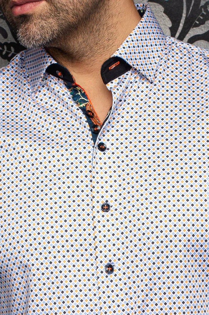 Au Noir Stretch Shirt | Sabah White Orange