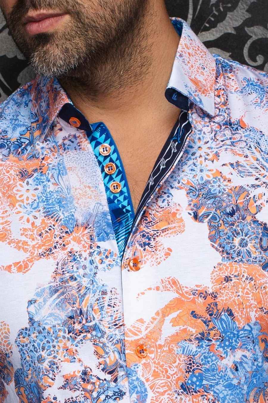 Au Noir Stretch Shirt | Wisteria Orange