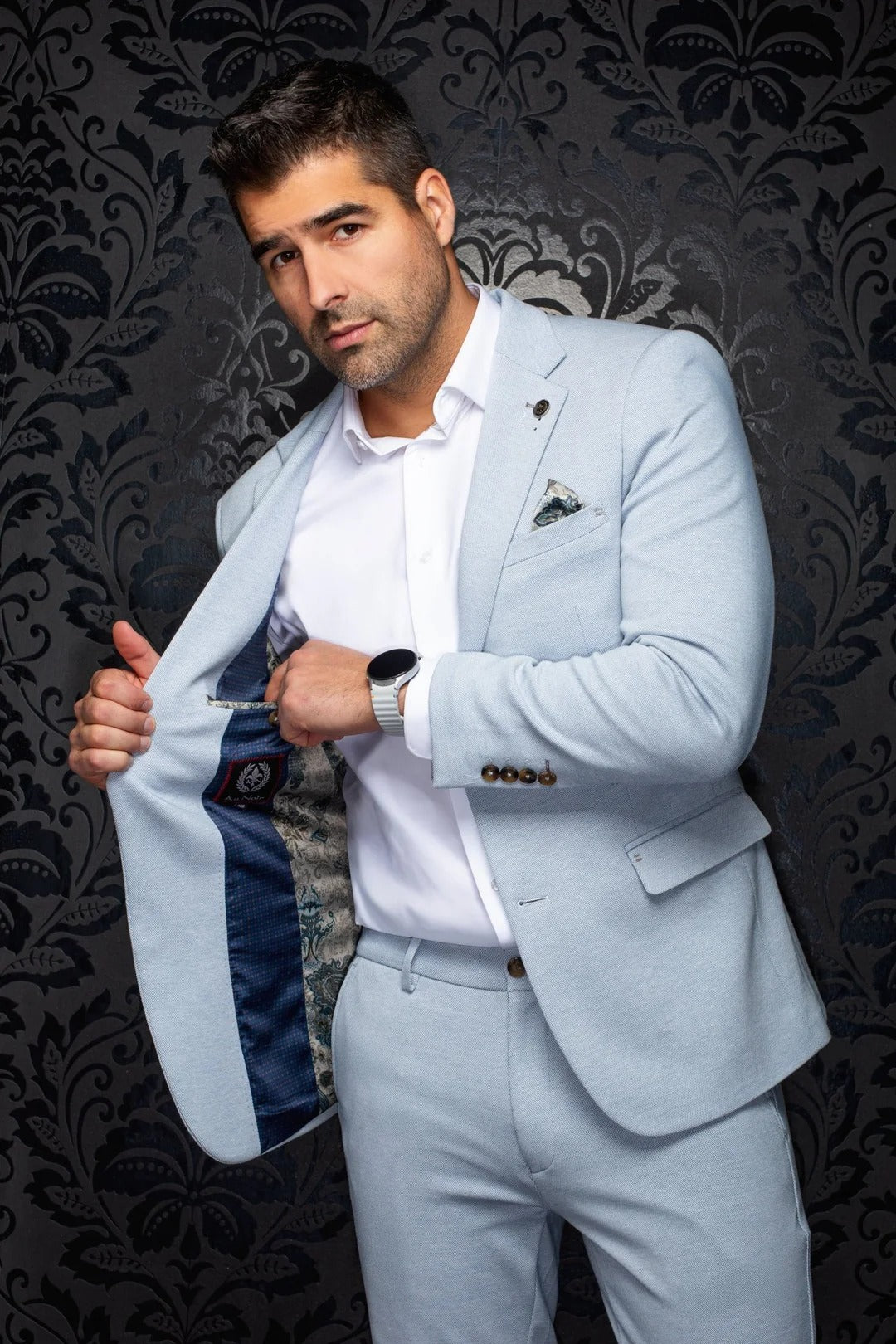 Au Noir Stretch Blazer | Kael Blue