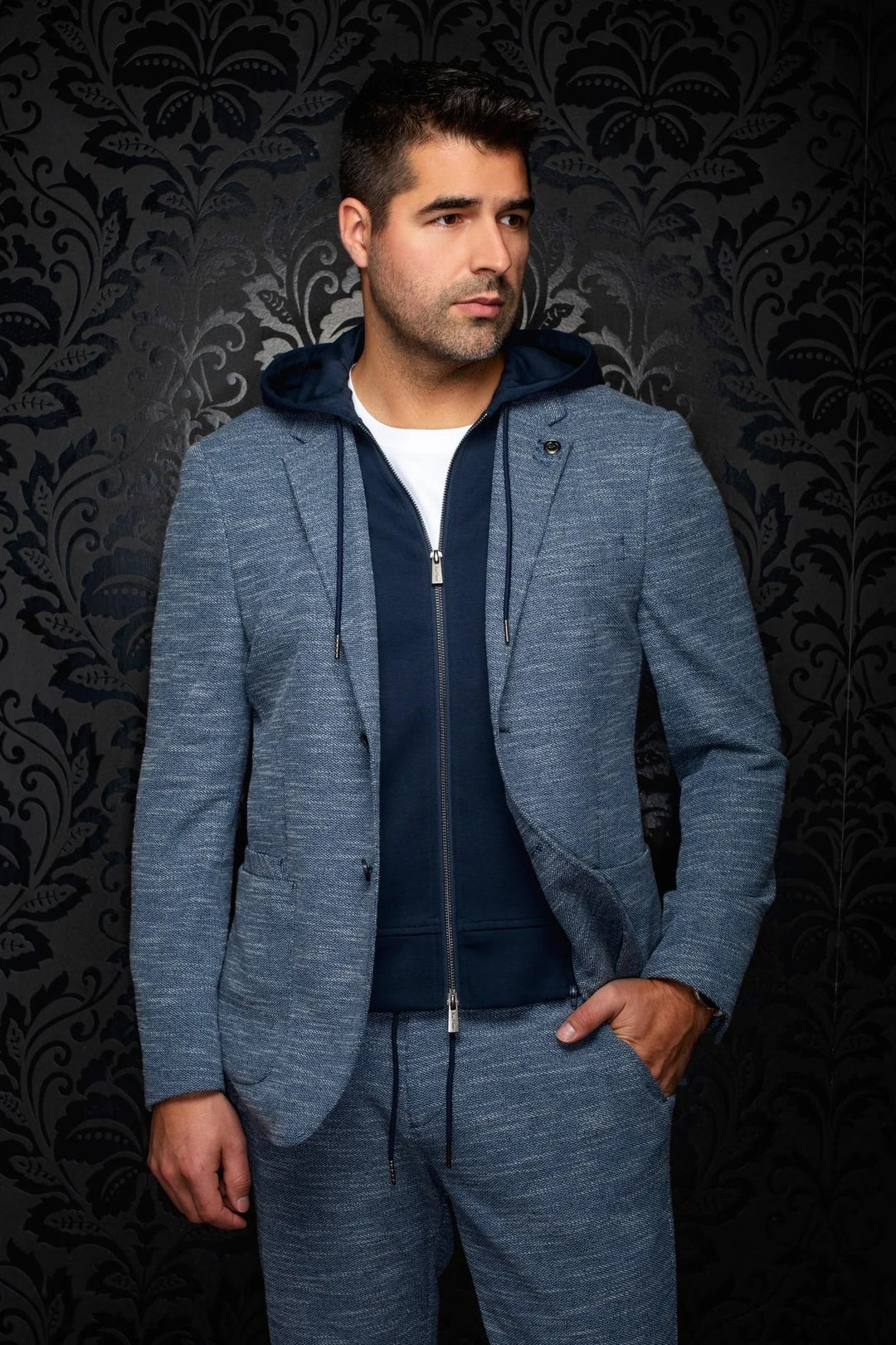 Au Noir Stretch Blazer | Noah Hood Navy