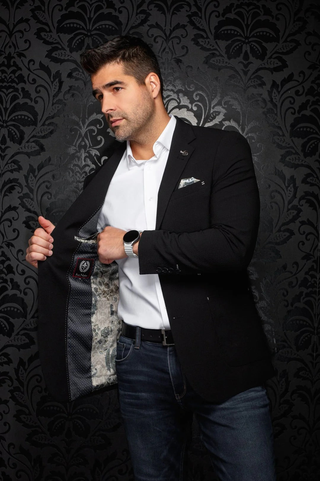 Au Noir Stretch Blazer | Troy Black