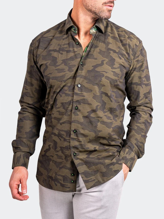 Maceoo Stretch Shirt | Fibonacci Ascension0030 Green