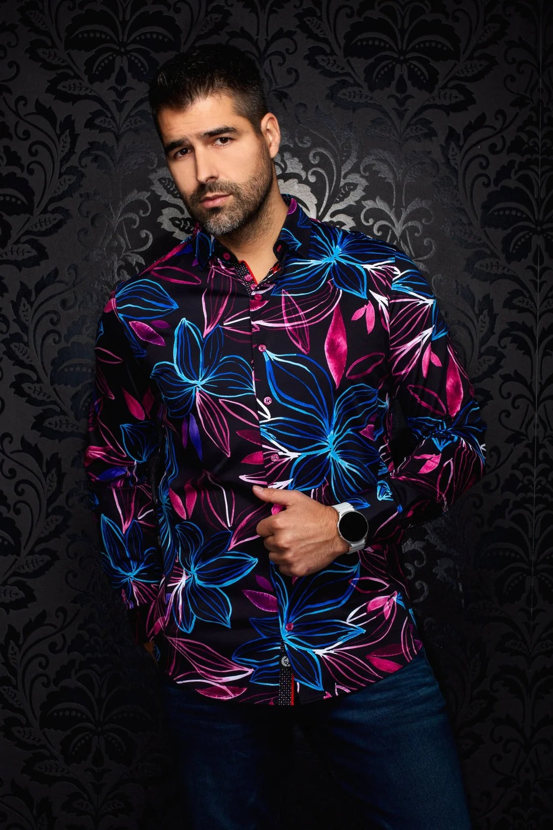 Au Noir Stretch Shirt | Sakarun Black Multi