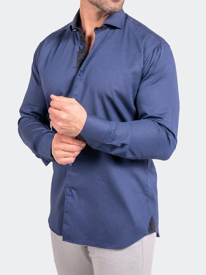 Maceoo Stretch Shirt | Eins Ascension0049 Blue