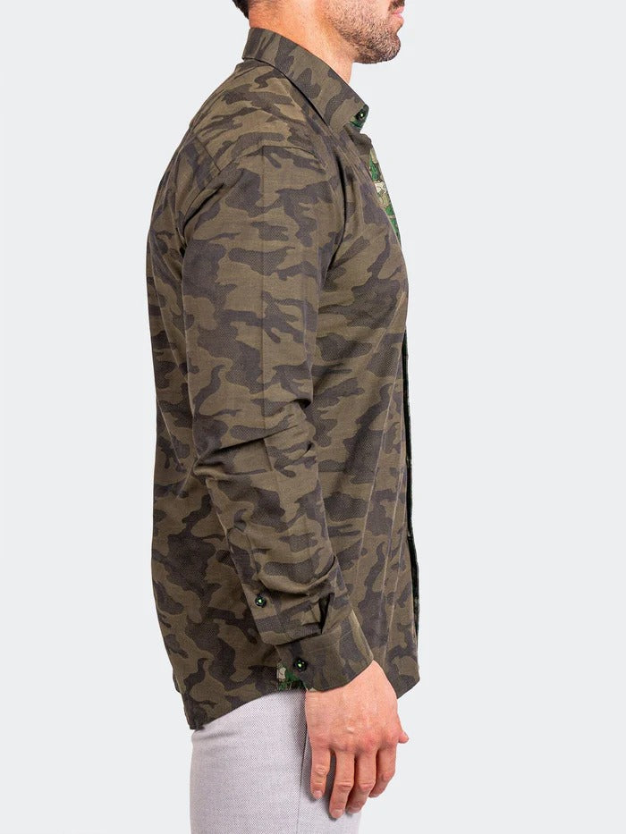 Maceoo Stretch Shirt | Fibonacci Ascension0030 Green