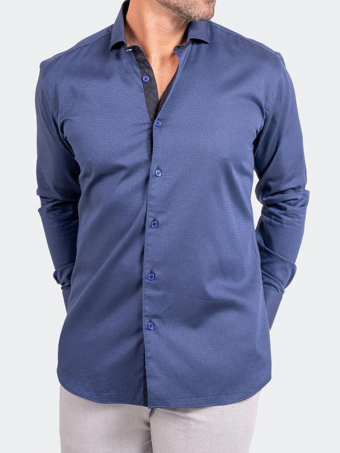 Maceoo Stretch Shirt | Eins Ascension0049 Blue