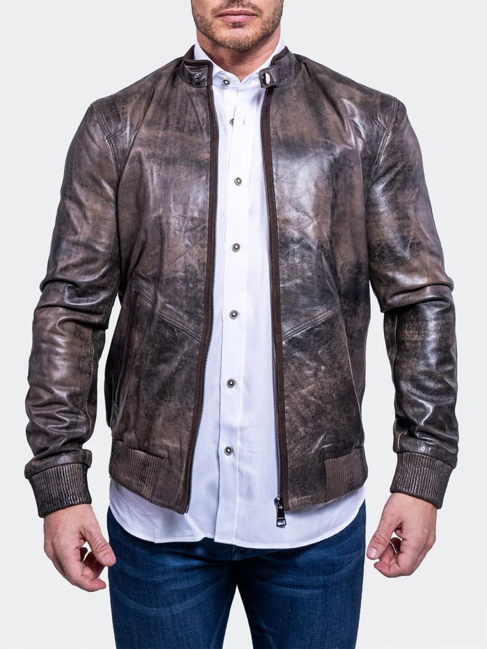 Maceoo Jacket | Leather Resistance1015 Brown
