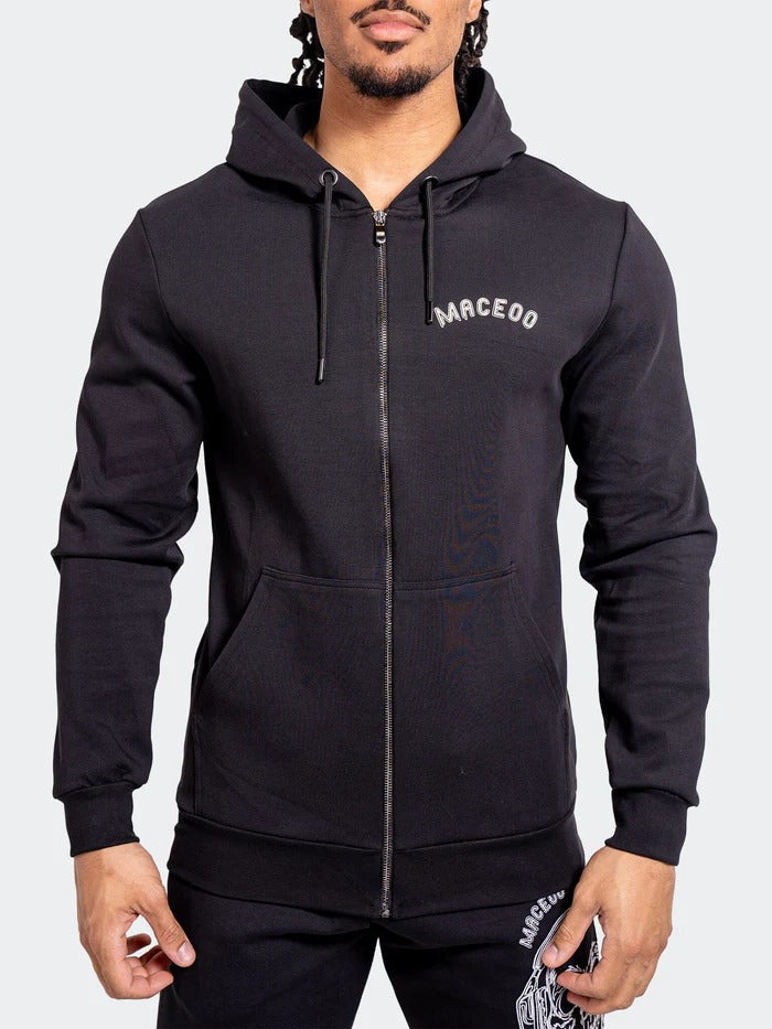 Maceoo Stretch Athletic Wear | Hoodie Skull80 Black