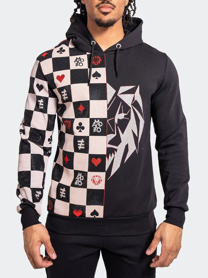Maceoo Stretch Athletic Wear | Hoodie LionChess Black
