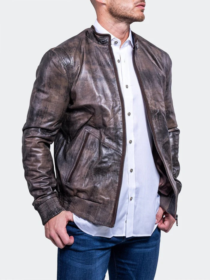 Maceoo Jacket | Leather Resistance1015 Brown