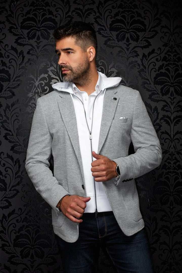 Au Noir Stretch Blazer | Noah Hood Gray