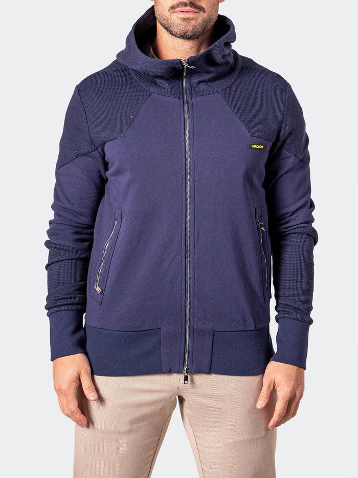 Maceoo Stretch Athletic Wear | Hoodie Indigo Blue
