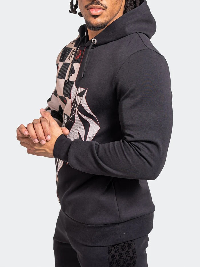 Maceoo Stretch Athletic Wear | Hoodie LionChess Black