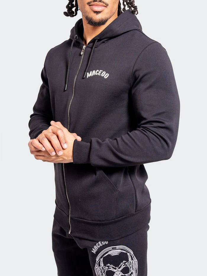 Maceoo Stretch Athletic Wear | Hoodie Skull80 Black