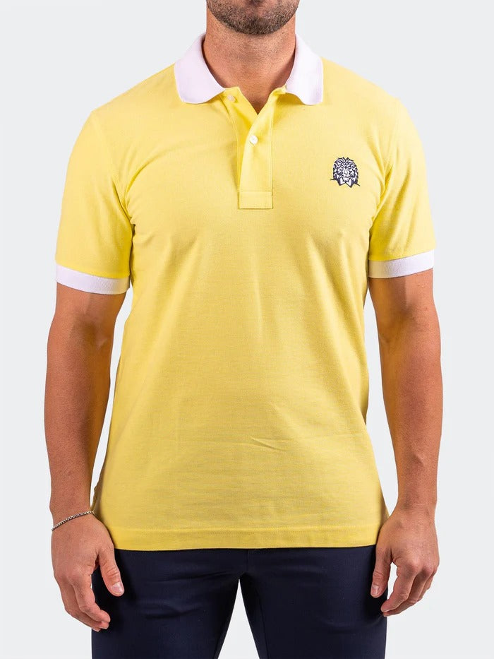 Maceoo Stretch Short-Sleeve Polos | Polo MozartSpeckTip Yellow