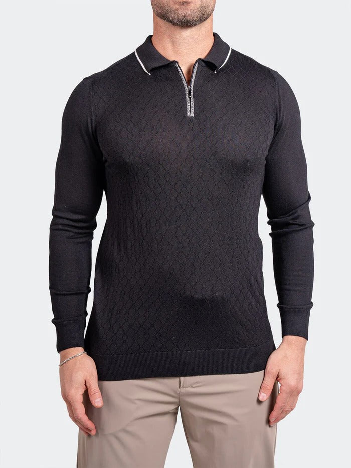Maceoo Stretch Polos | Sweater KnittedPassion1 Black - Men Fashion