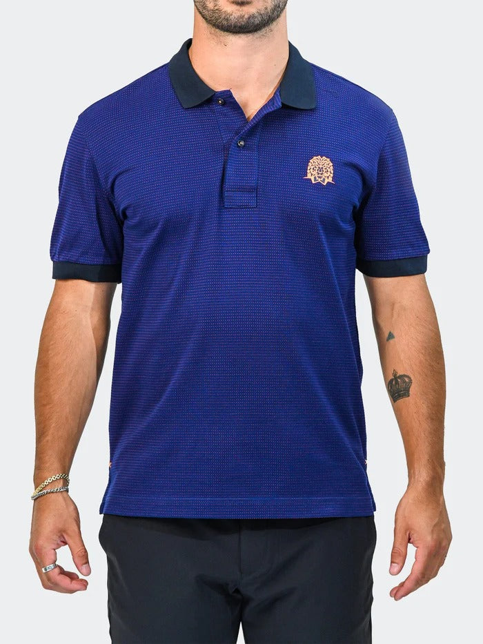 Maceoo Stretch Short-Sleeve Polos | Polo MozartDotTip Blue
